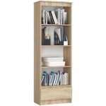 Akord - biblioth�que de bureau r60 ch�ne sonoma 60 cm 1 tiroir fa�ade ch�ne sonoma mat 4 �tag�res 60x35x180 ...