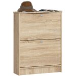 Abamihome - meuble  chaussures akord chne sonoma 60 cm 2 portes faade chne sonoma 2 tagres 60x20x80 ...