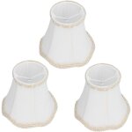 Abat jour, 3pcs abat - jour de lampe en tissu blanc e14 clip sur applique murale bougie lustre octogonal ...