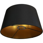 Abat - jour conique en lin noir � 30cm ? int�rieur dor� pour lumi�re chaleureuse ? support e27 ? hauteur ...