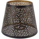 Abat - jour en m�tal, style arbre forestier e26 / e27, couvercle d�coratif en fer creux avec motif dor� ...