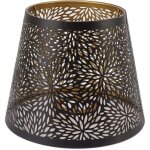 Abat - jour en m�tal, style arbre forestier e26 / e27, couvercle d�coratif en fer creux avec motif dor� ...