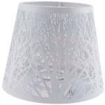 Abat - jour m�tal tonneau motif lustre de table applique murale blanc