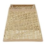 Abat - jour - ostaria - carr� - naturel - 15x15x12, 5 cm - culot e14