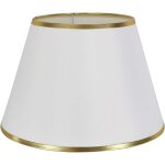Abat - jour simple pour lampe de table, de chevet ou murale, 30 cm, blanc avec bordure dor�e