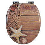 Abattant de toilette en mdf avec charni�re, couvercle de wc, fixation rapide, antibact�rienne, 43, 6x37, ...