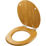 Abattant de wc en bois avec fermeture amortie, couvercle de haute qualit� supportant jusqu'� 250 kg, ...