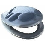 Abattant wc mdf chemin de galets gris - charni�res inox msv