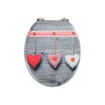 Wenko - abattant wc, abattant wc original c?ur bavarois avec fixation inox et tampon mural, mdf, 35. ...