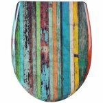 Helloshop26 - abattant wc si�ge de toilette en duroplast r�tro multicolore avec fermeture amortie et ...