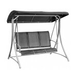 Balancelle de jardin 3 places gris avec auvent - alisso