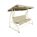 Balancelle avec toit inclinable en fer beige - lombardia
