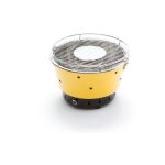 Abitare - barbecue portable au charbon de bois 34 cm gris mat et jaune avec ventilateur �lectrique - ...