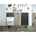 Abitare - buffet 118 x 86 cm chêne clair et gris - chioggia Abitare - buffet 118 x 86 cm chêne clair et gris - chioggia