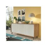 Abitare - buffet 184 cm chne et blanc mat avec 3 portes - fasano