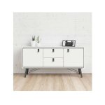 Buffet sjour blanc mat avec deux portes et deux tiroirs 150 x 40 cm - longarone