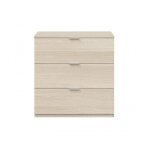 Commode 3 tiroirs 77x38x80 cm en ch�ne clair - trieste