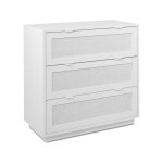 Abitare - commode 80 cm blanc mat effet osier avec trois tiroirs - sulmona Abitare - commode 80 cm blanc mat effet osier avec trois tiroirs - sulmona