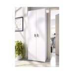 Abitare - meuble � chaussures 190 cm blanc mat avec deux portes et six �tag�res - new york