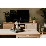 Abitare - meuble tv 150 cm en bois chne clair avec deux portes et deux compartiments - agrigento