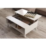 Abitare - table basse 100x68x38 / 50 cm avec plateau relevable, blanc brillant canadien ? pisa Abitare - table basse 100x68x38 / 50 cm avec plateau relevable, blanc brillant canadien ? pisa