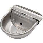 Abreuvoir � eau en acier inoxydable avec bouchon de vidange et valve � flotteur r�glable pour cheval, ...