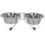 Abreuvoir et gamelle inox avec support 200ml 11cm