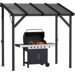 Abri pour barbecue - outsunny - 244 x 150 x 244 cm - avec toit en polycarbonate et cadre en aluminium ...