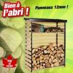 Outiror - abri bois pin du canada pour mettre vos bches  l'abri - h. 1, 52m, l. 1, 19m, p. 53, 5m