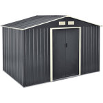 [en. casa] - abri de jardin 277x191x192 cm toit  pignon tles en acier galvanises gris fonc