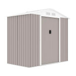 Abri de jardin en acier 2, 71 m2 - kit dancrage inclus - taupe Abri de jardin en acier 2, 71 m2 - kit dancrage inclus - taupe