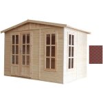Abri de jardin en bois 6 m2 - l332xp222xh232cm - cabanon jardin ext�rieur avec sol - maison d'�t� avec ...