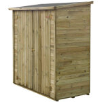 Abri jardin bois adossable  lipki   - 1. 79 x 0. 9 x 1. 78 / 1. 87 m - 1. 61 m - 12 mm - avec plancher ...