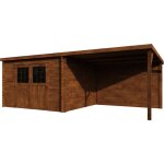 Abri de jardin bois eden trait� autoclave 605x298 cm - surface utile abri : 8, 16 m� + appentis - �paisseur ...