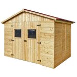 Habrita - abri de jardin en bois epica 16mm surface utile 5, 41m2 sans plancher foresta