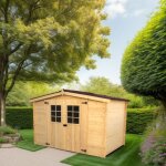 Habrita - abri de jardin en bois massif 20mm alpina 3x2 surface ext. 5, 83m2 - al3019. 02n