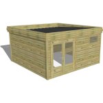 Abri fran�ais - abri de jardin bois pin autoclave 27mm - 4, 34x4, 34m / 18, 8m2 - bac acier