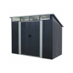 Abri de jardin m�tal 4, 61 m� ? acier laqu� et galvanis� ? kit d'ancrage inclus ? 238 x 193 x 202 cm ...