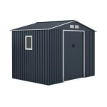 Abri de jardin m�tal 5, 29 m� ? 2 portes coulissantes l117 x h162 cm ? kit d'ancrage inclus ? r�sistant ...