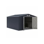 Sans marque - abri de jardin en m�tal 8, 84 m� - 277 x 319 x 202 cm - velasco - kit d'ancrage inclus, ...