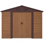Abri de jardin m�tal en acier galvanis� effet bois - 6, 62 m� - arsego