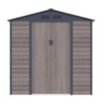 Vente - unique - abri de jardin métal en acier galvanisé effet bois gris 4, 15 m² - adelmo Vente - unique - abri de jardin métal en acier galvanisé effet bois gris 4, 15 m² - adelmo