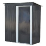 Vente - unique ? abri de jardin m�tal galvanis� gris 1, 39 m� ? acier 0, 25 mm ? monopente avec porte ...