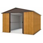 M&s - abri de jardin métal 12, 00m² - marron aspect bois - panneaux de toit translucide - yardmaster ... M&s - abri de jardin métal 12, 00m² - marron aspect bois - panneaux de toit translucide - yardmaster ...