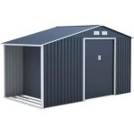 Abri de jardin en m�tal et abri b�ches 6, 53 m� - 342 x 191 x 202 cm - solis - kit d'ancrage inclus, ...