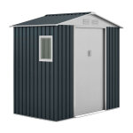 Abri de jardin en mtal gardiun darwen 2, 71 m 127x213x205 cm ext. acier galvanis gris anthracite