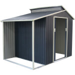 Abri de jardin en mtal gardiun marlow avec porche latral 6, 85 m 193x355x237 cm ext. acier galvanis ...