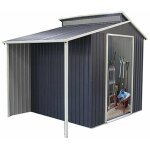 Gardiun - abri de jardin en mtal nottingham avec porche latral 3, 78 m 129x293x229 cm ext. acier galvanis ...