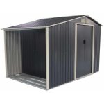 Abri de jardin en métal gardiun toronto avec range bûches 3, 53 m² 127x278x195 cm ext. acier galvanisé ... Abri de jardin en métal gardiun toronto avec range bûches 3, 53 m² 127x278x195 cm ext. acier galvanisé ...