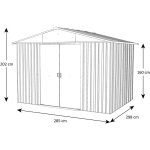 Trigano - abri de jardin 303x298 cm 9, 03 m en mtal gris fonc